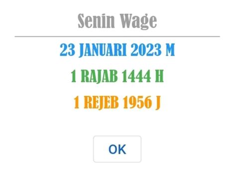 10 rajab 2023 jatuh pada tanggal