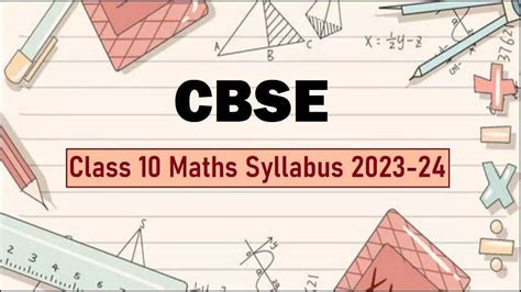 10 syllabus maths