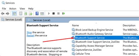 10. Check Bluetooth Support Service