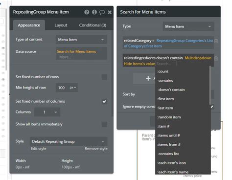 10. Repeating Filter with Options