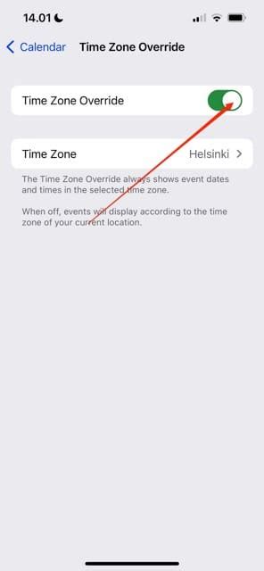 10. Toggle off Time Zone Override