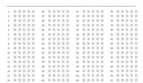 100 Question Printable Answer Sheet Pdf