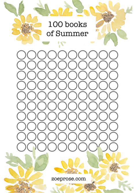 100 Books Of Summer Printable