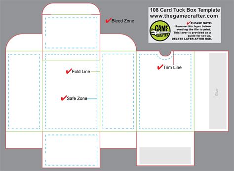 100 Card Deck Box Template