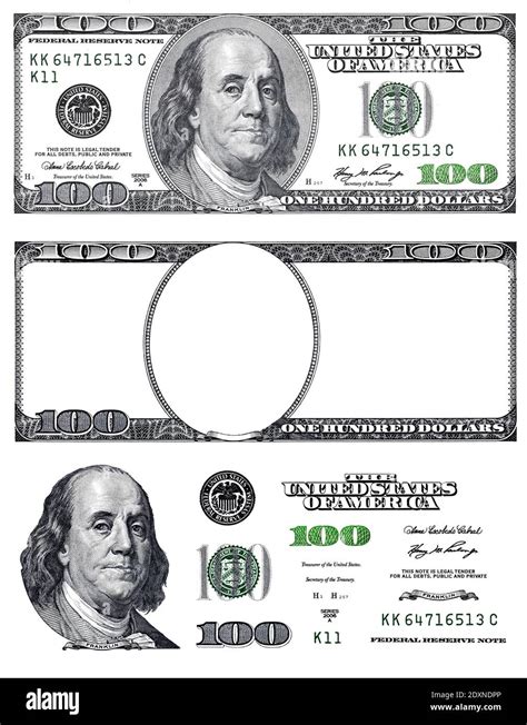 100 Dollar Bill Template