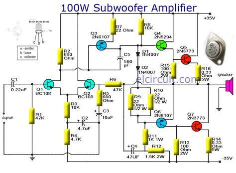 Unlock Sonic Power: Build Your Own 100W Subwoofer with This Circuit Diagram!