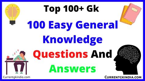 100 easy general knowledge questions and answers in english language