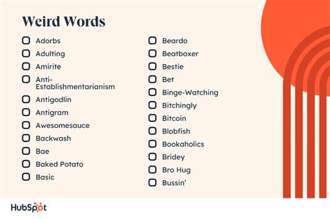 100 examples of odd words with meaning
