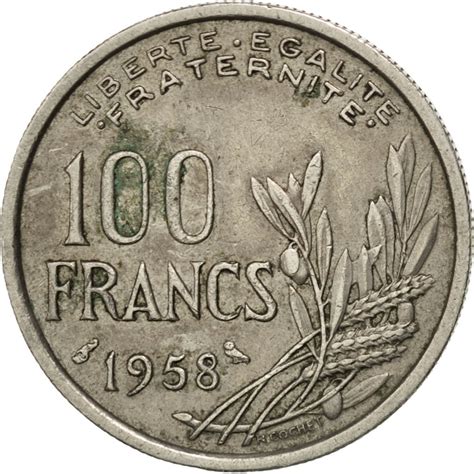 100 francs 1958 valeur