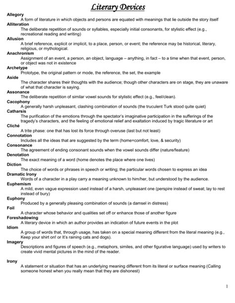 100 literary devices pdf download