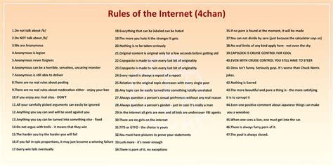 100 rules of the internet