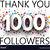1000 followers instagram thank you