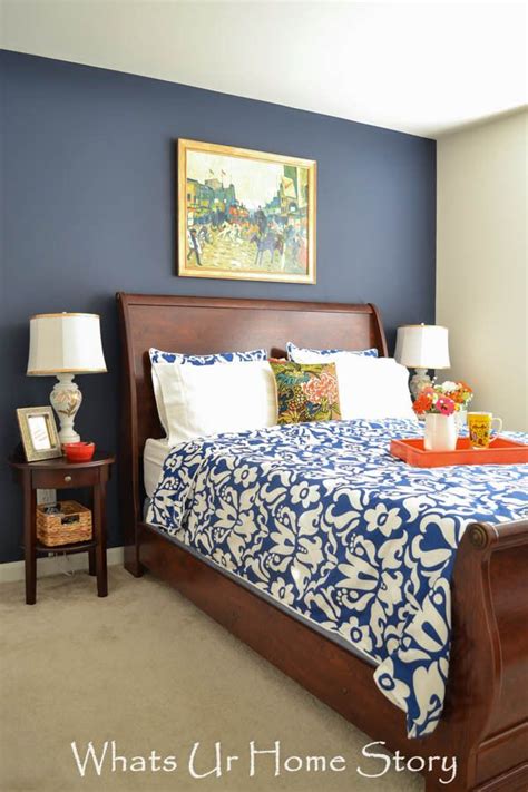 Navy, Coral and Yellow Bedroom Reveal Girls bedroom