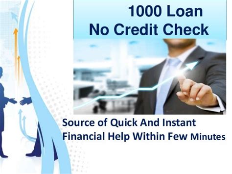 1000 Dollar Loans With No Credit Check