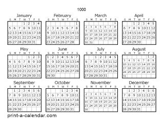 1000 Year Calendar