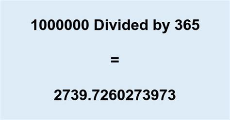 1000000 divided by 365