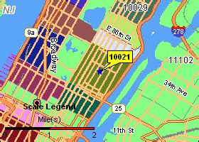 New York City area code map Map of New York City area code (New York
