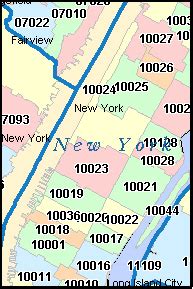 New York City area code map Map of New York City area code (New York