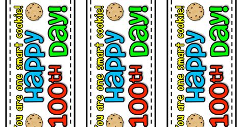 100Th Day Of School Cookie Printable