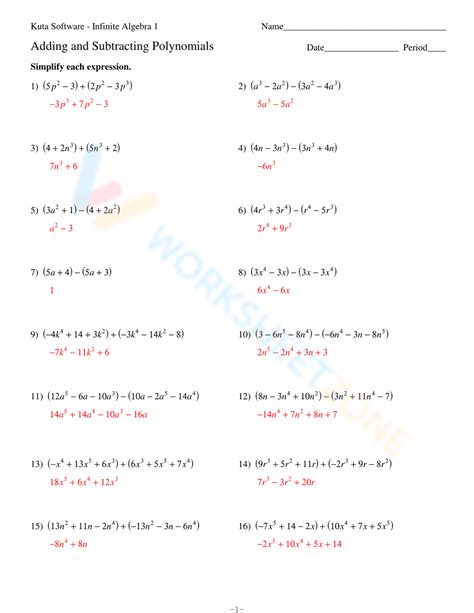 Unlock the Secrets of Polynomials with this 101 Worksheet - Make Learning Easy!