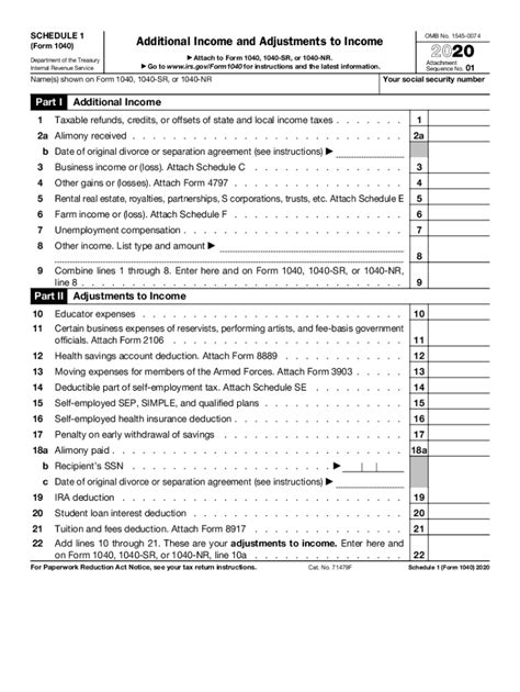 1040 tax form schedule 1