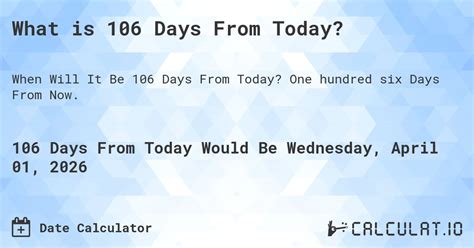 106 Days Back From Today