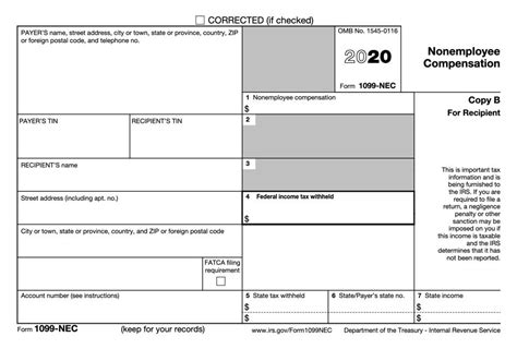 1099-NEC Form 2020 Box 7 Other