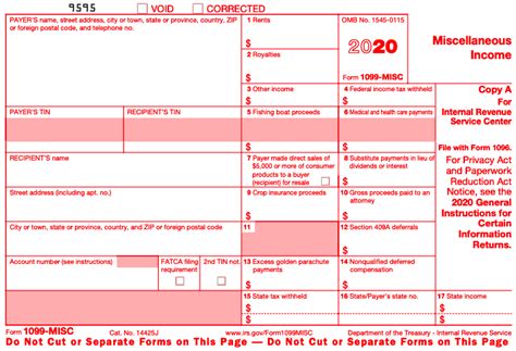 1099 tax form 2020 printable blank