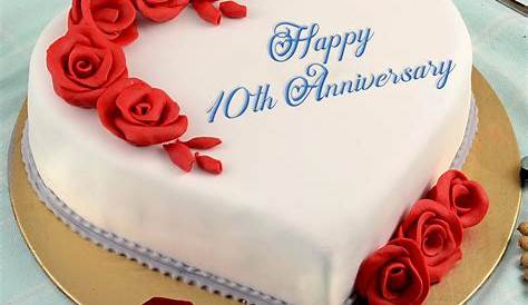 10th Wedding Anniversary Cake Designs Heart Shape Fondant