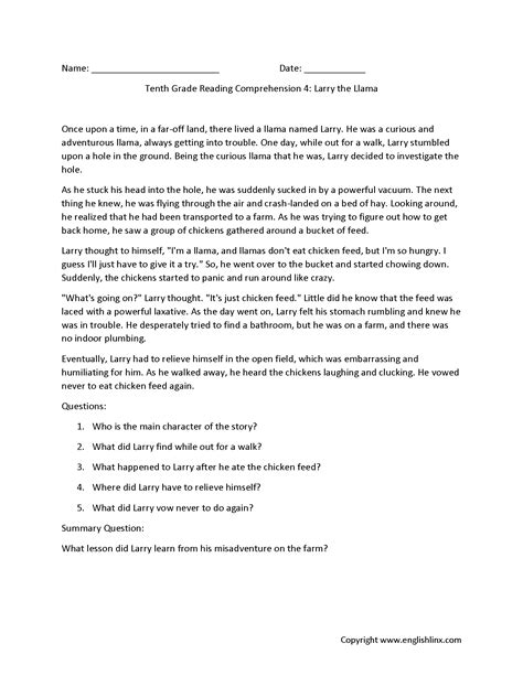 Unlock Your English Potential: 10th Grade English Worksheets With Answer Key!