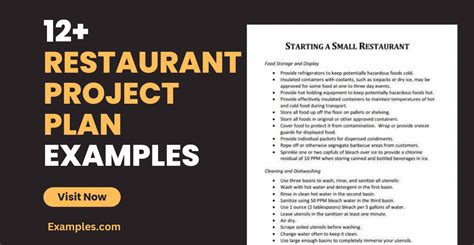 11+ Restaurant Project Plan Examples & Samples - PDF | Examples