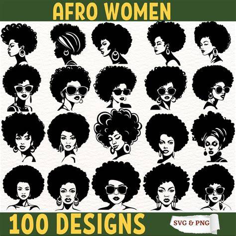 11 Afro Woman Designs SVG Cut Files