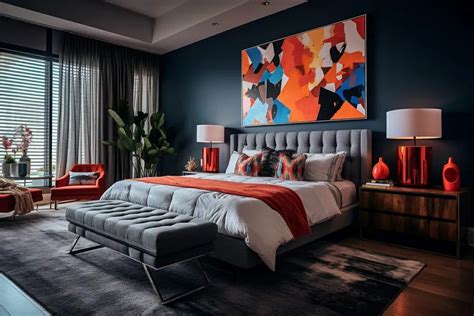 11. A modern bedroom with bold and distinctive designs