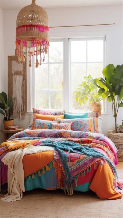 11. Create a colorful display in a Boho bedroom