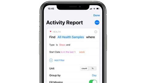 11. Get Activity Report using Siri Shortcuts