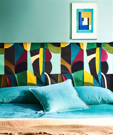 11. Inject vivid color into a bedroom with a bright headboard