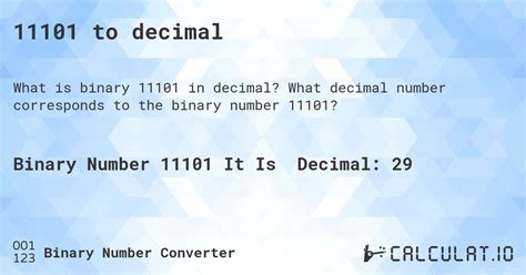 11101 binary to decimal