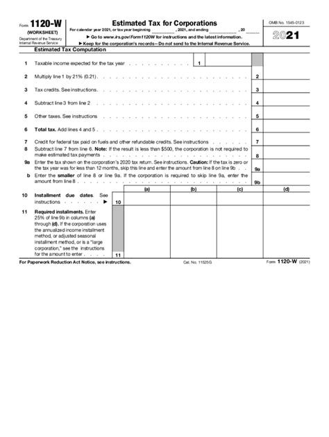 1120 tax form 2021