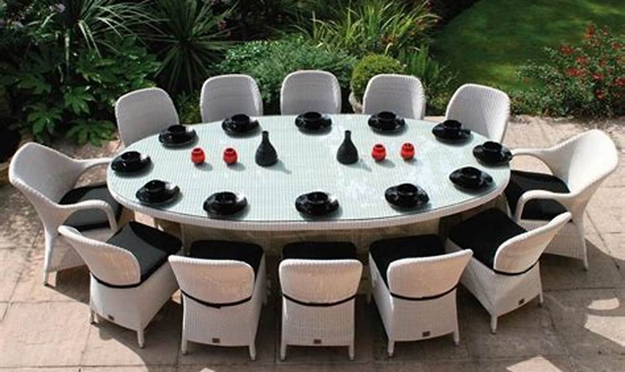 12 seater large round outdoor table