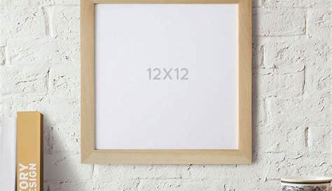 Solid Wood Square Frame 12x12 inch with Mount for 10x10