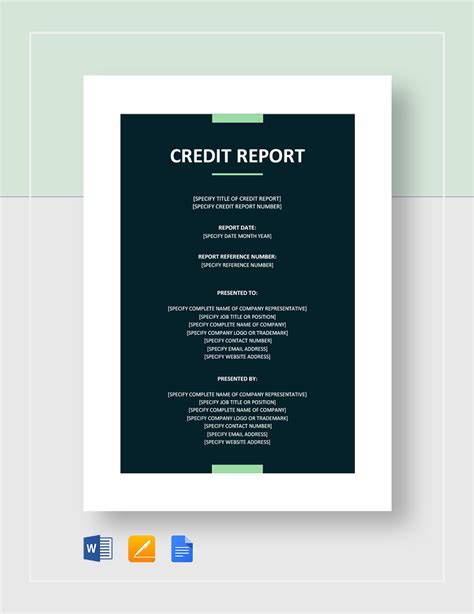 12+ Sample Credit Report Templates- Docs, Word, Pages