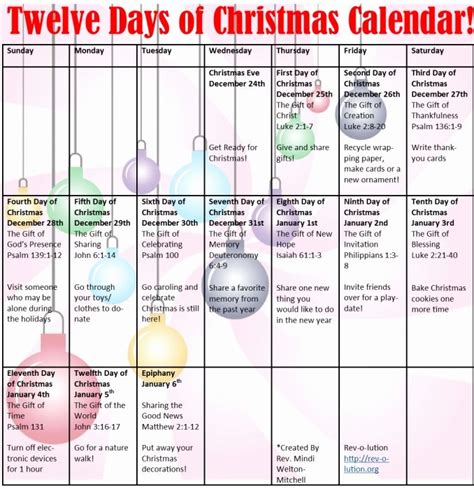 12 Days Christmas Calendar