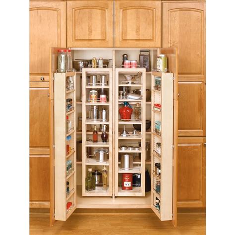 12" wide pull out pantry. Such practical storage and great use of space