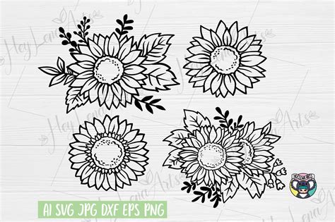 Download 12 Sunflower Designs Cricut DXF Files