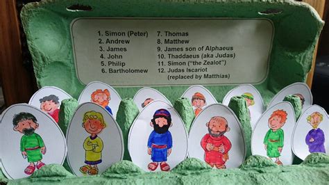 12 disciples crafts for kids with egg cartons
