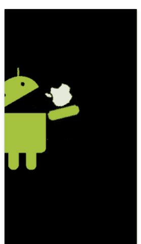 12. Android eating apple