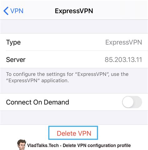 12. Delete VPN profile
