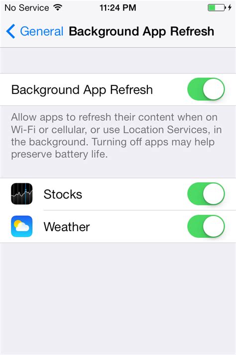 12. Disable Background App Refresh to Save Battery