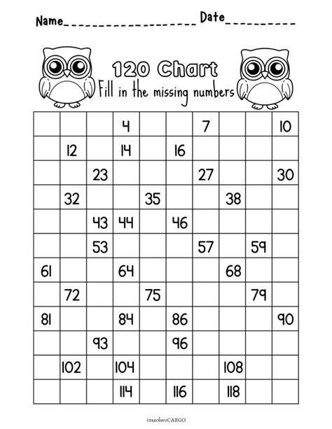 120 Numbers Worksheet - DID YOU KNOW!