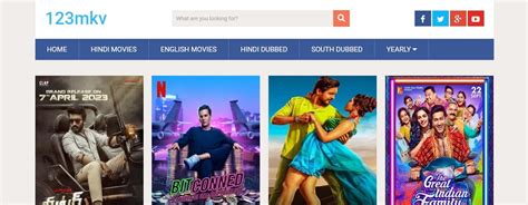 123Mkv user interface showcasing movie thumbnails